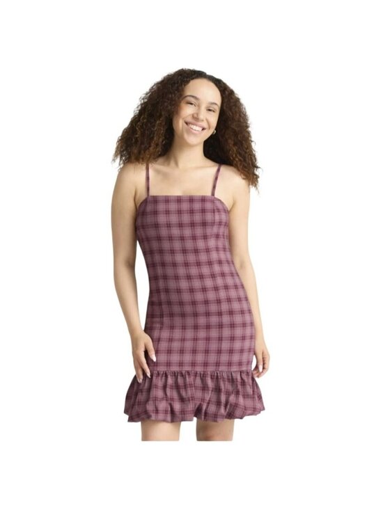Madden Nyc Dresses & Skirts - Madden NYC Size M Plaid Pink Spaghetti Strap Mini Dress With Bubble Hem & Adjust